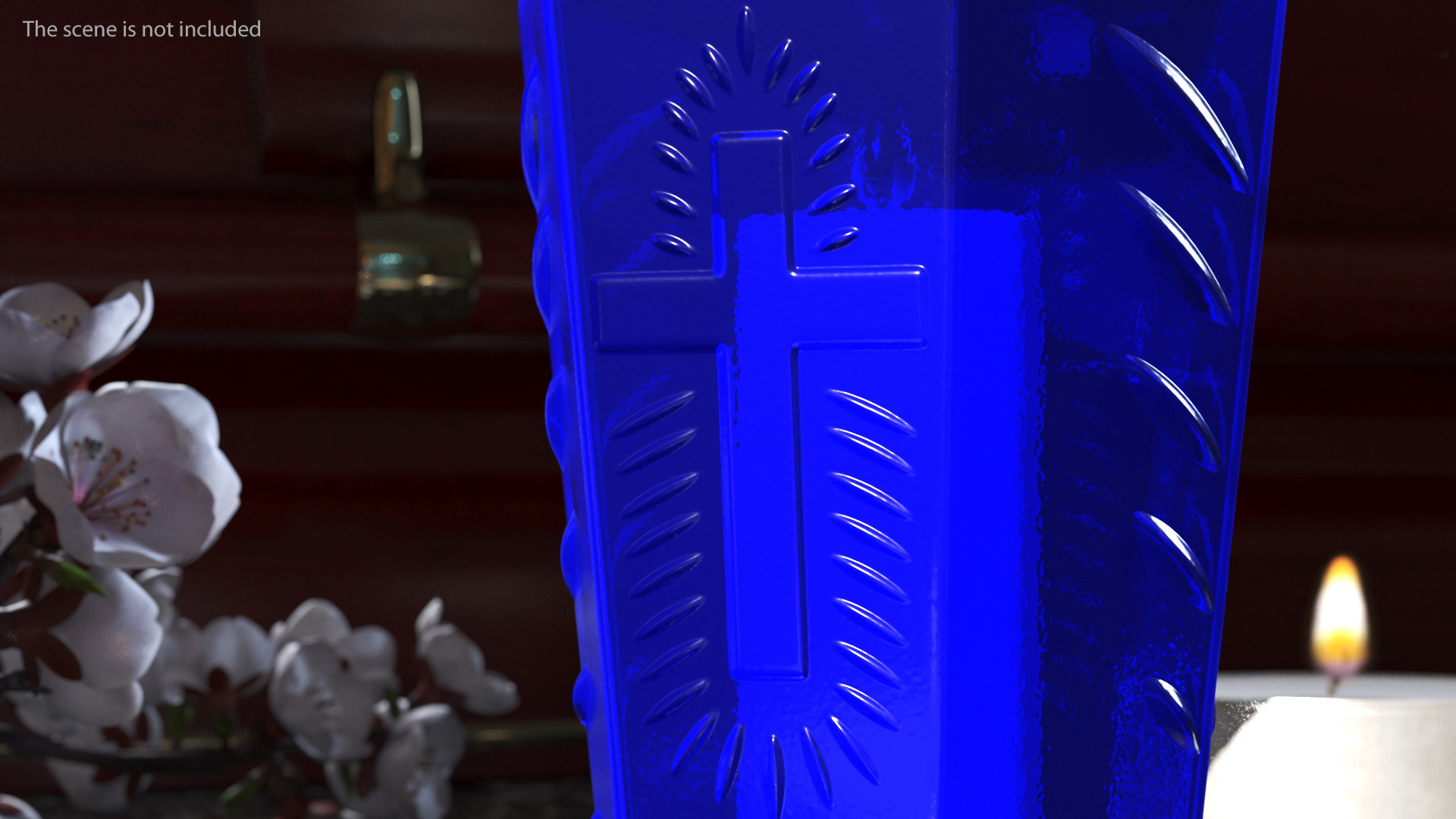 3D model Blue Glass Lantern Eternal Candle Holder