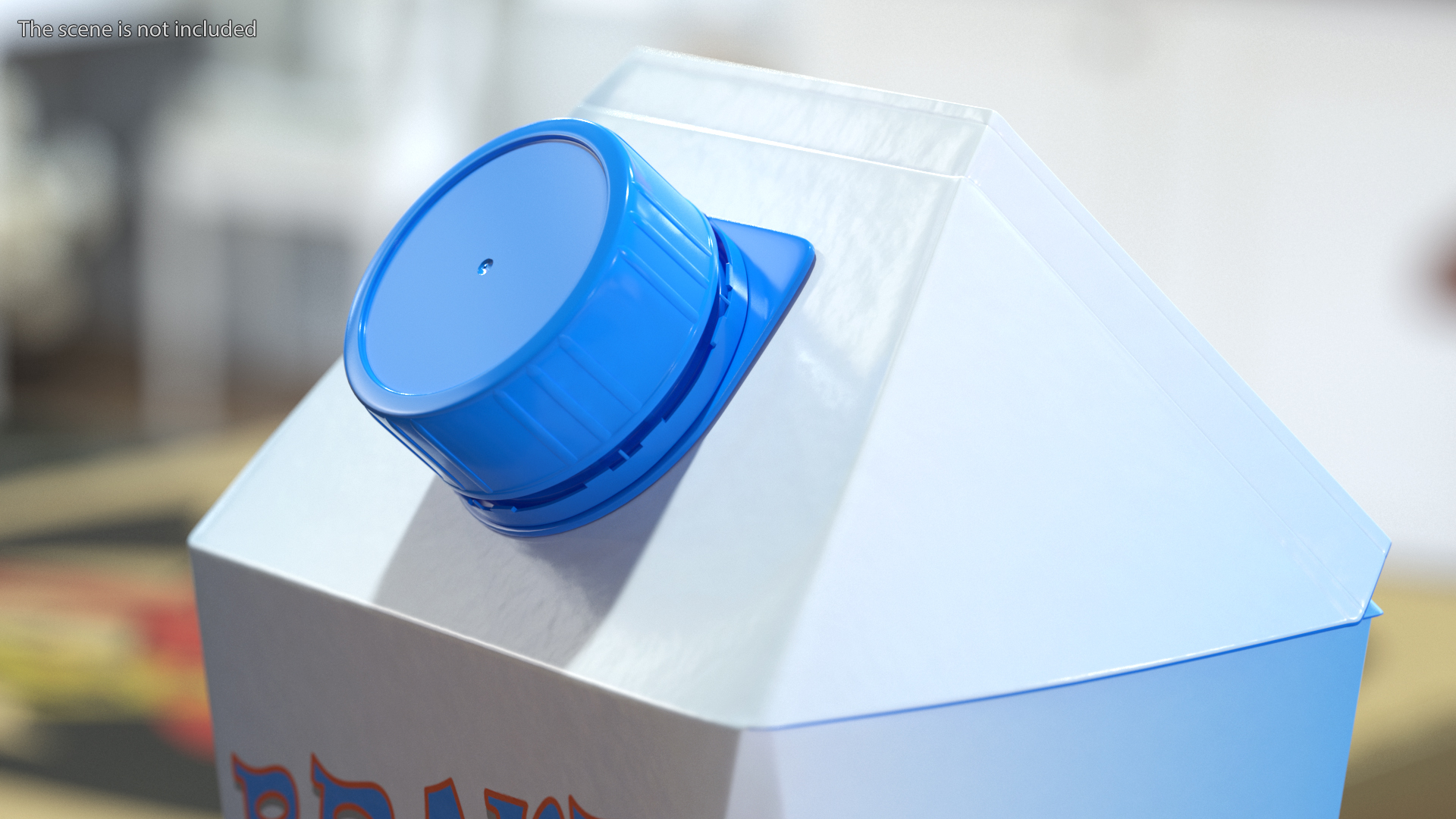 Drink Carton Pack with Screw Cap Mockup Blue 3D model