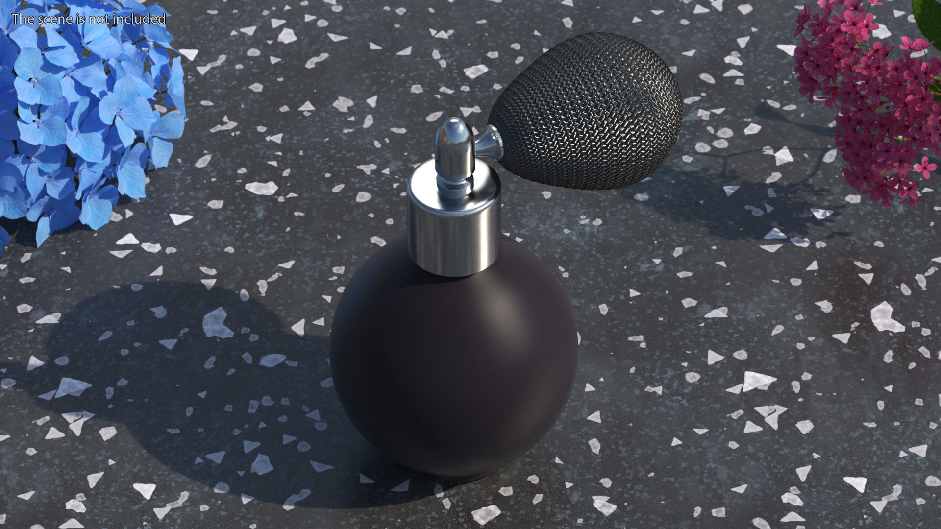 Black Matte Perfume Bottle with Silver Cap 3D