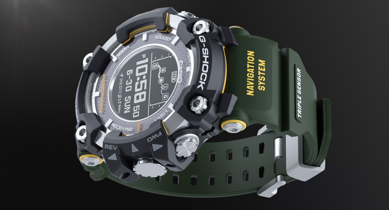 3D Casio G-Shock Rangeman GPR B1000 Khaki model