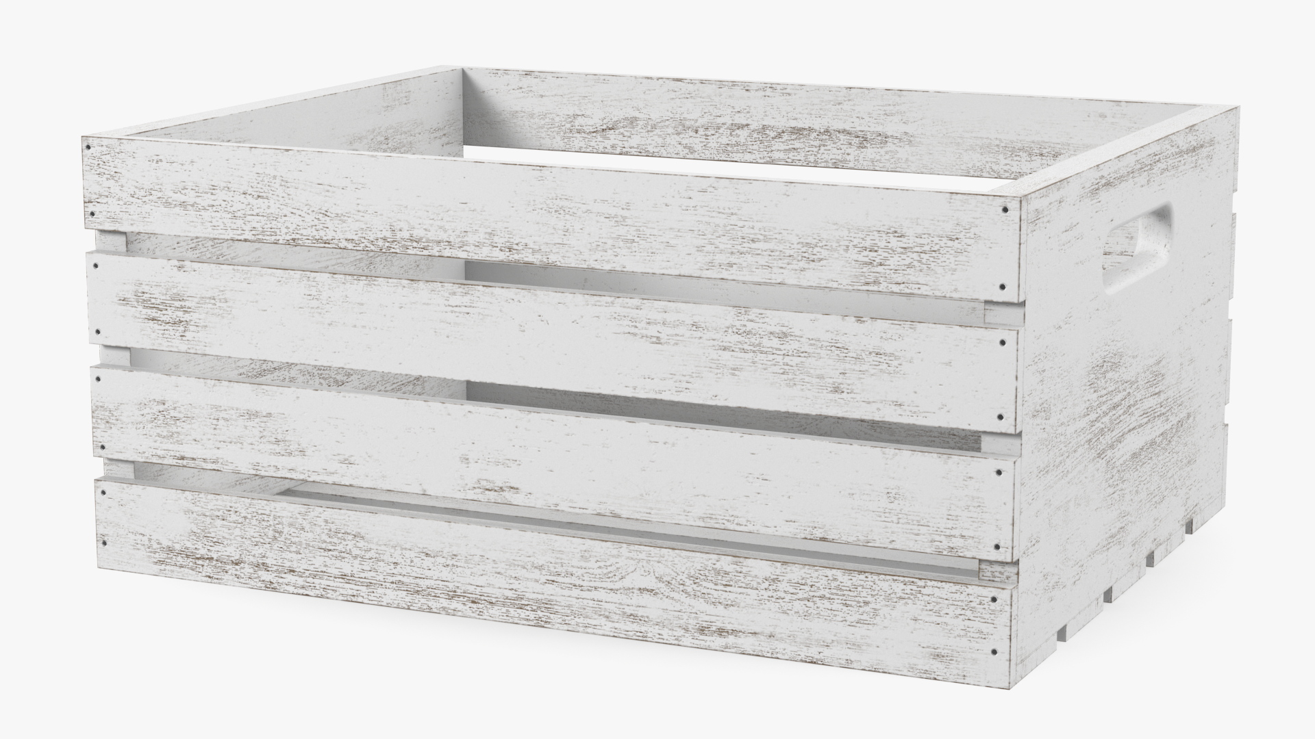 3D model White Small Low Box of Burnt Planks