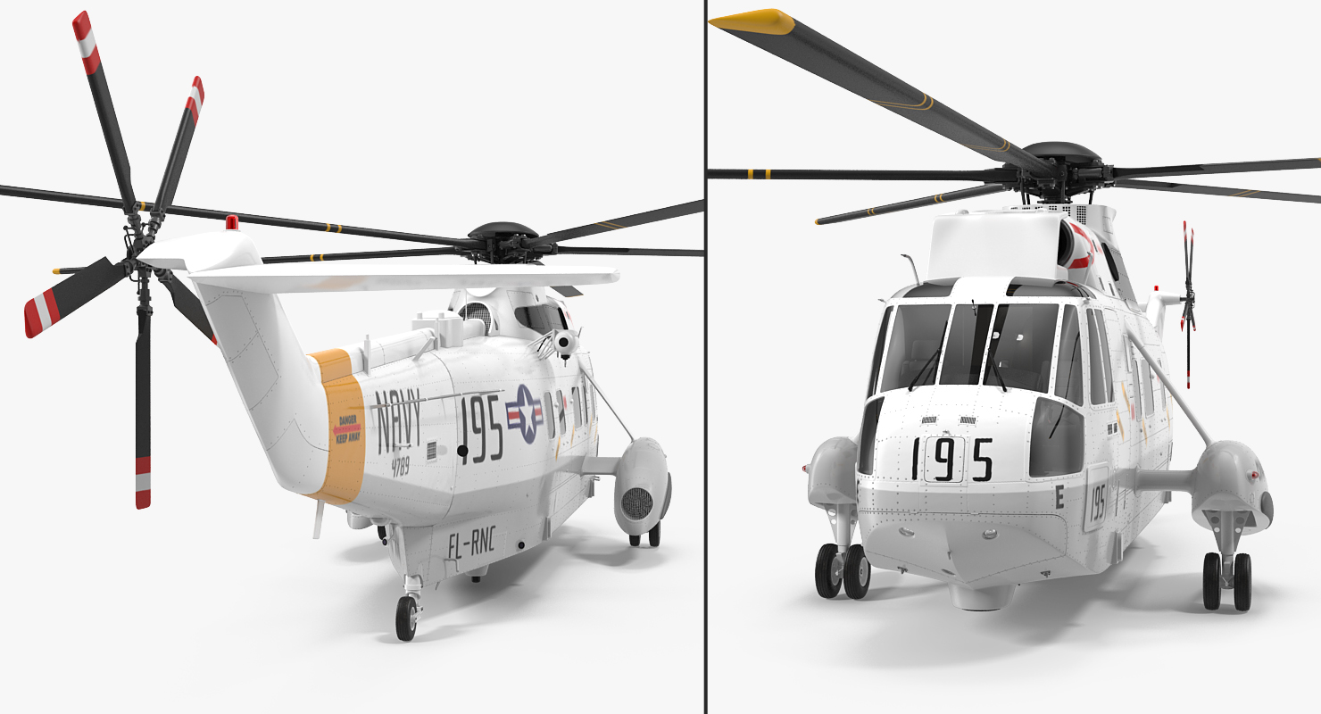 Sikorsky SH 3H Sea King USA Navy Rigged 3D model