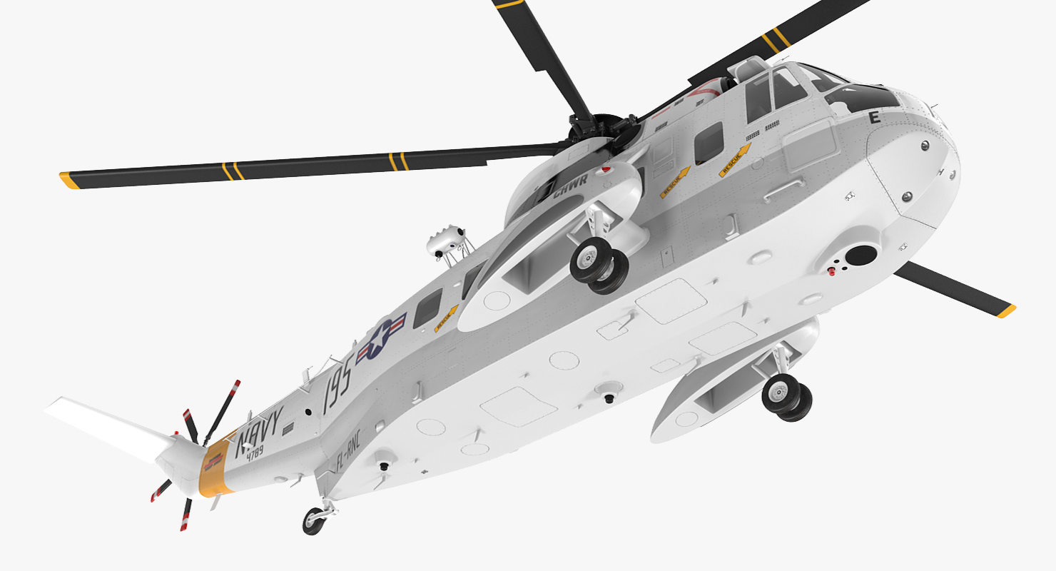 Sikorsky SH 3H Sea King USA Navy Rigged 3D model