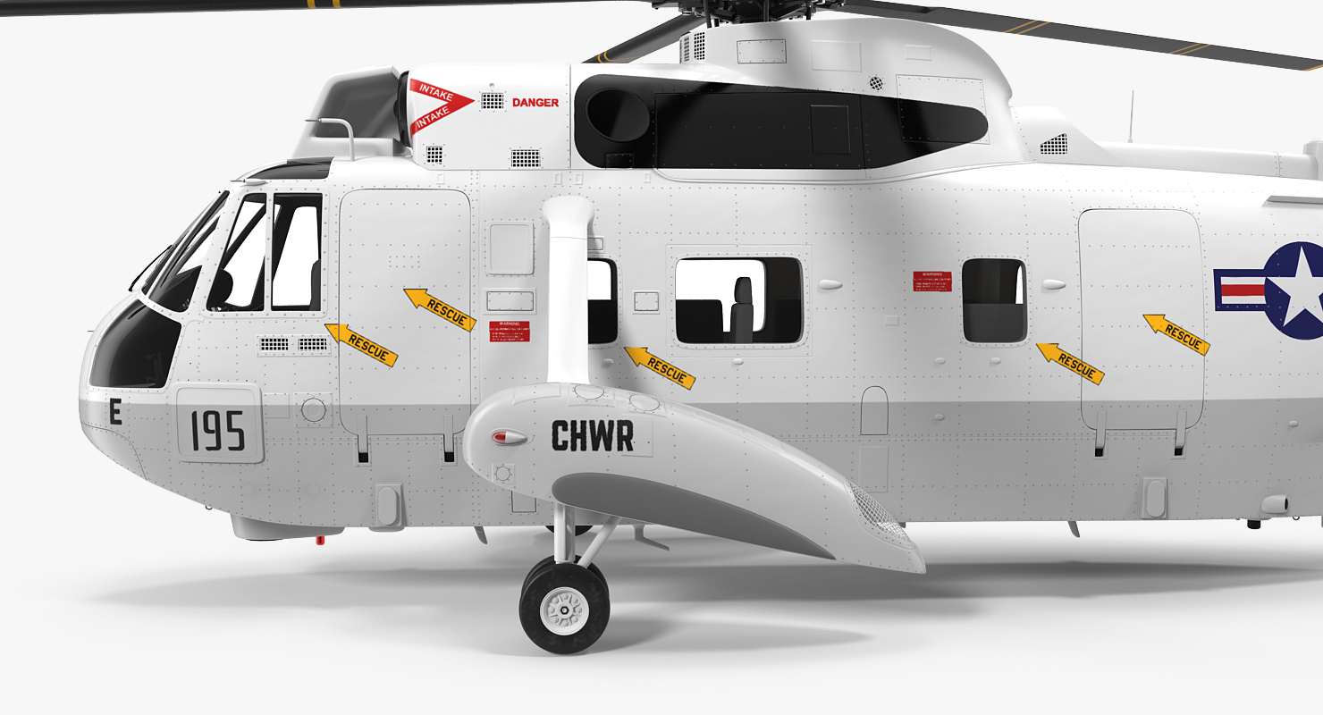 Sikorsky SH 3H Sea King USA Navy Rigged 3D model