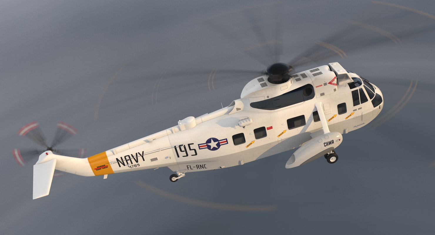 Sikorsky SH 3H Sea King USA Navy Rigged 3D model