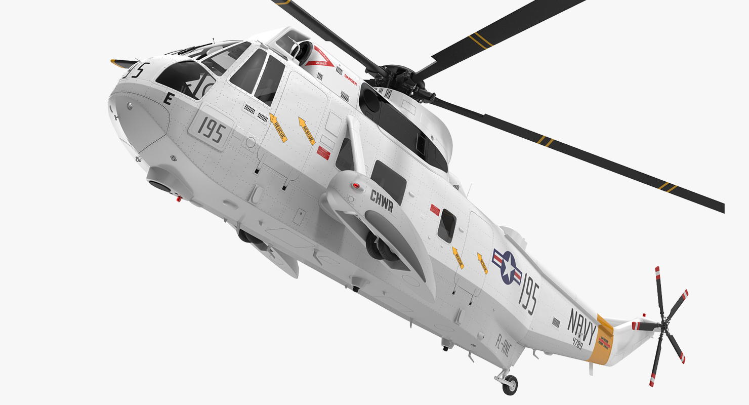 Sikorsky SH 3H Sea King USA Navy Rigged 3D model