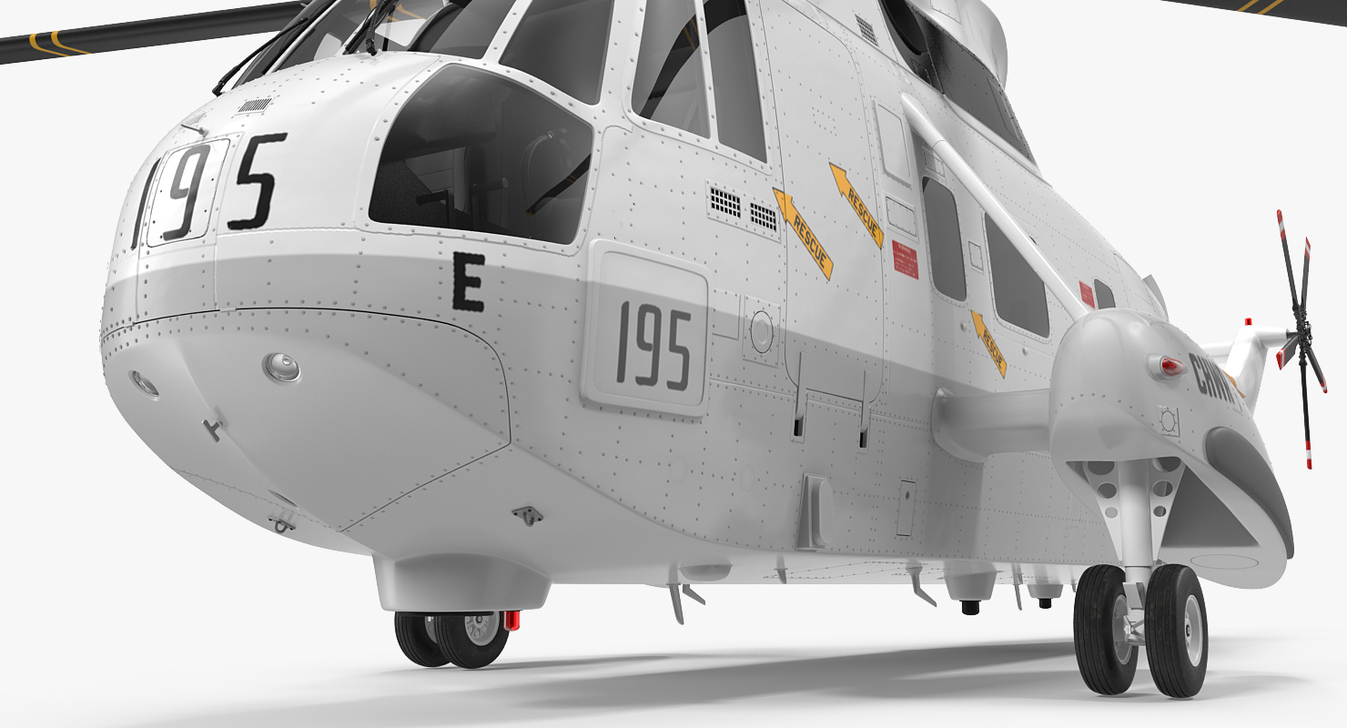 Sikorsky SH 3H Sea King USA Navy Rigged 3D model