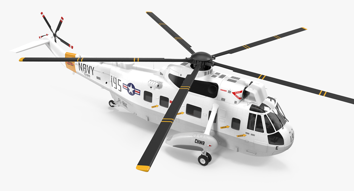 Sikorsky SH 3H Sea King USA Navy Rigged 3D model