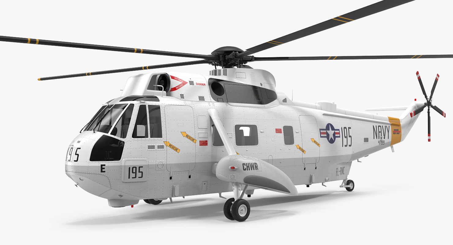 Sikorsky SH 3H Sea King USA Navy Rigged 3D model