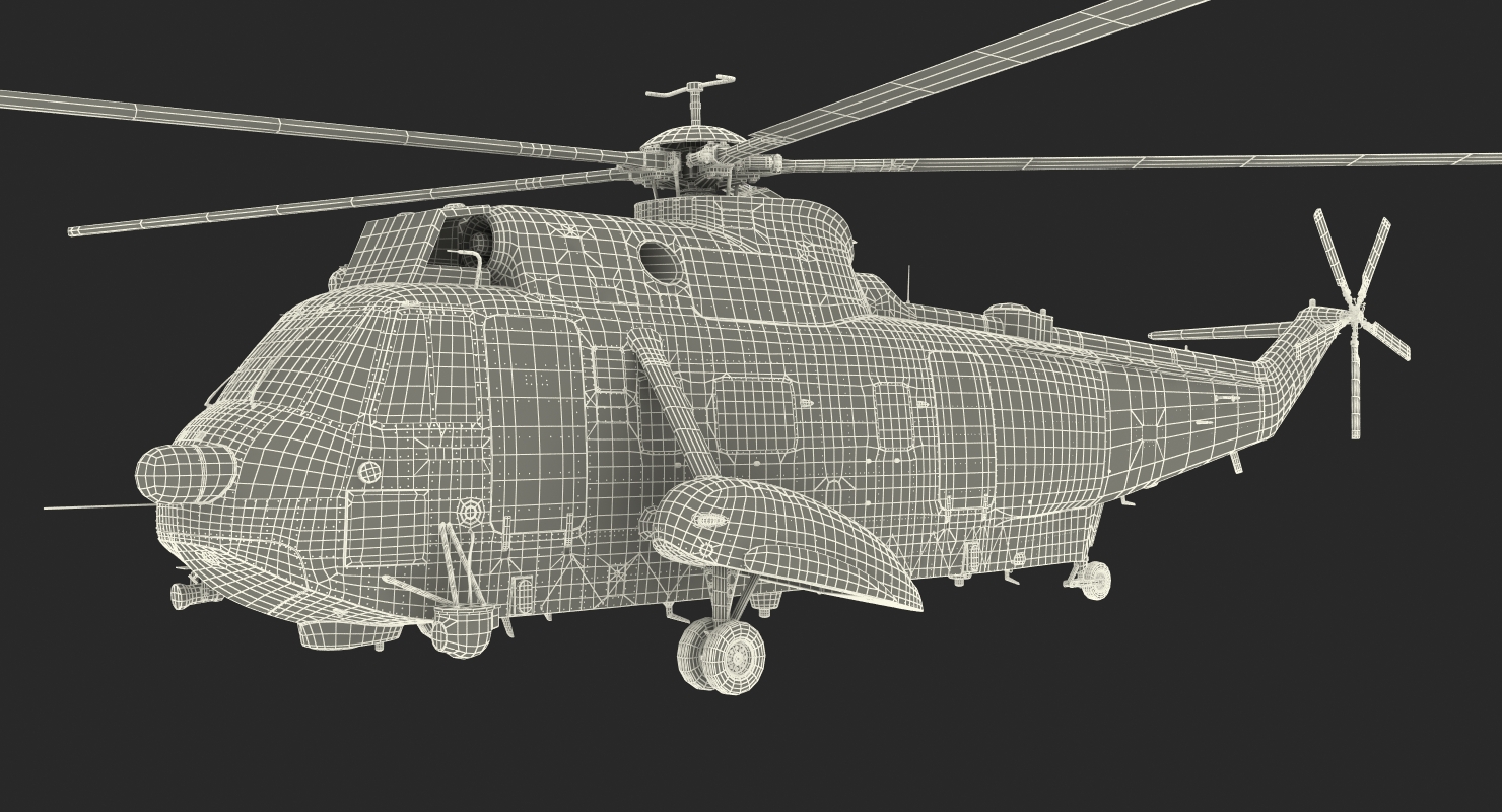 Sikorsky SH 3H Sea King USA Navy Rigged 3D model