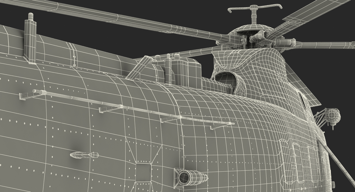 Sikorsky SH 3H Sea King USA Navy Rigged 3D model