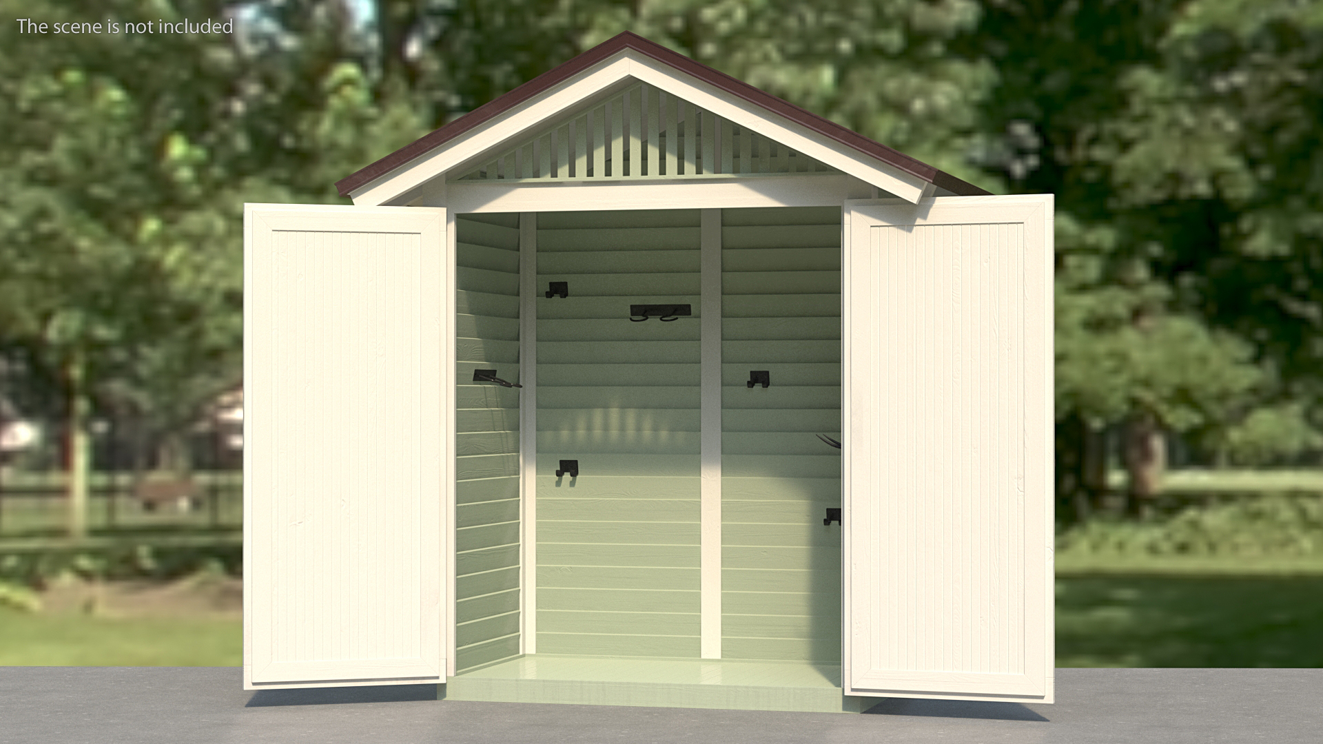 3D Wooden Vertical Storage Shed model