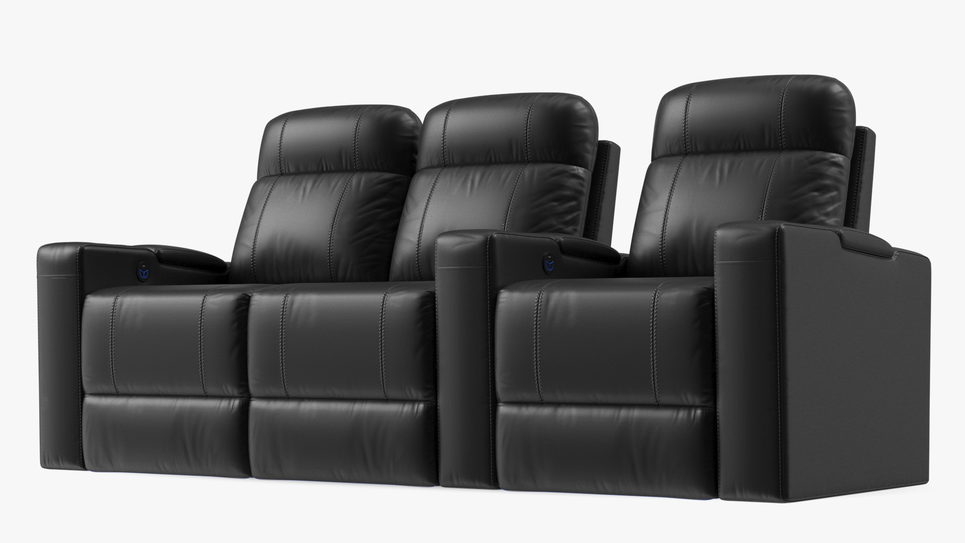 3D Valencia Home Theater Seating Row of 3 Loveseat Black model