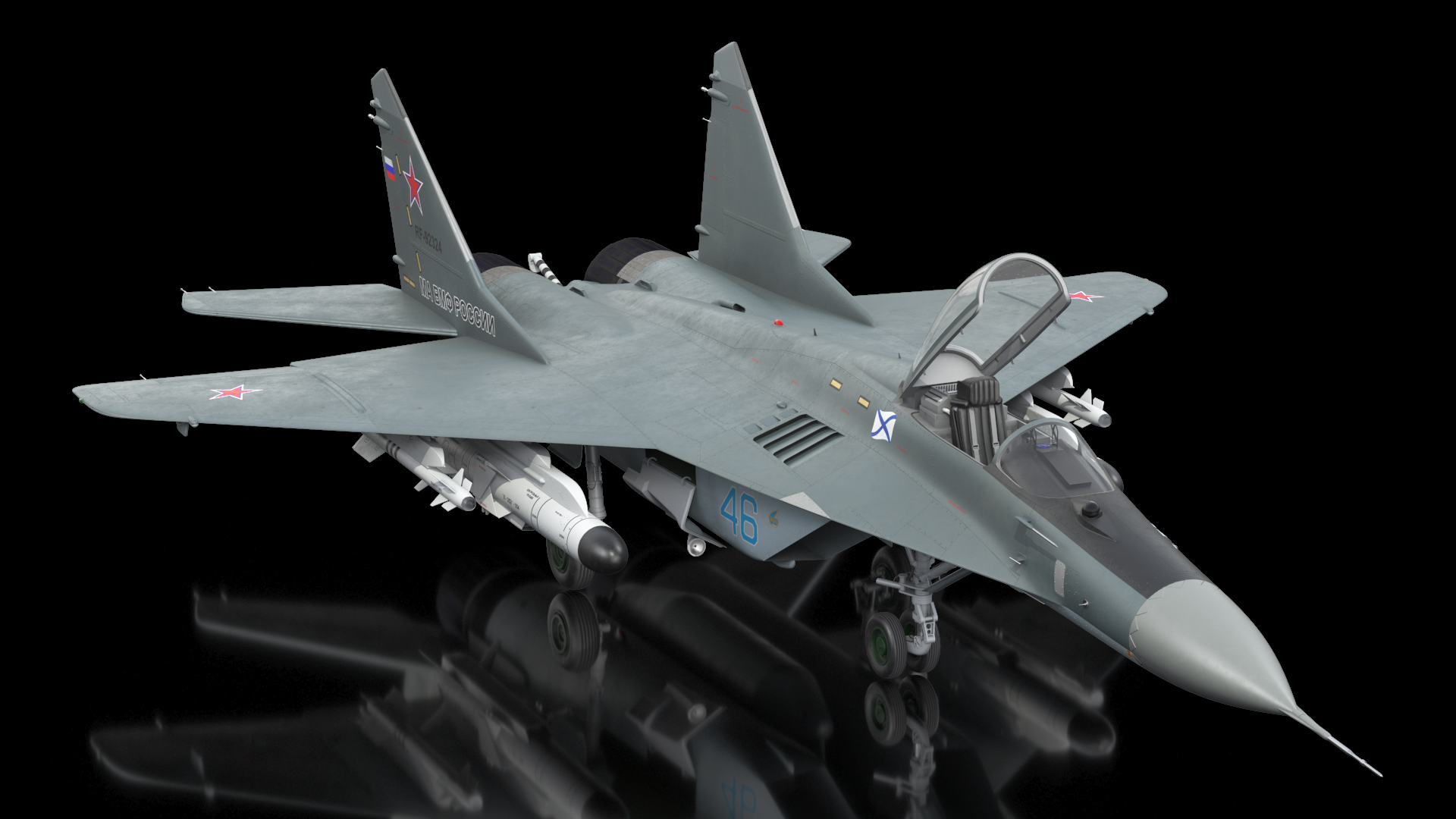 3D model MiG 29KR Fulcrum D Russian Navy with Armament