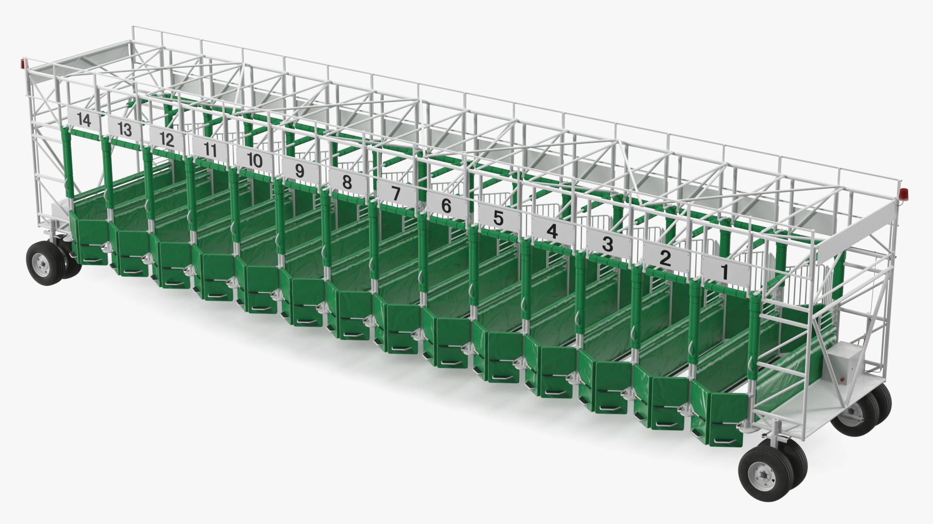 3D 14 Starting Stalls for Horse Racing Rigged for Maya