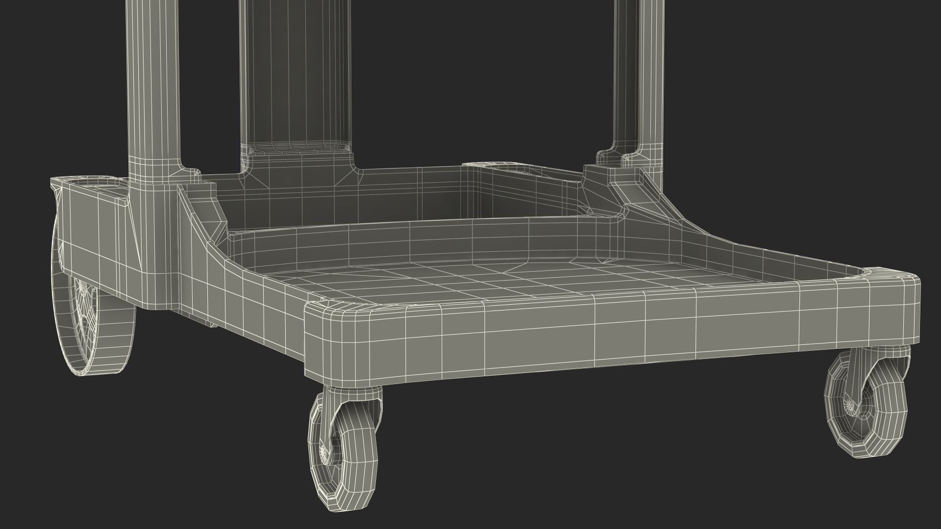 3D Multi Shelf Cleaning Trolley model