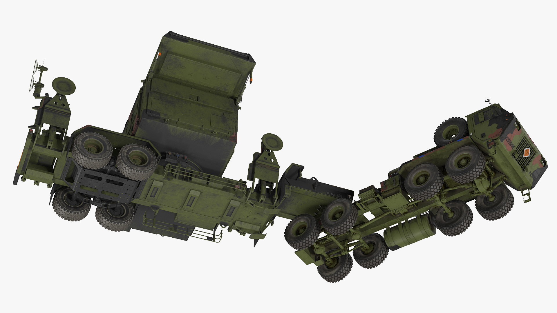 3D HEMTT M985 with AN MPQ53 Radar Camouflage Rigged model