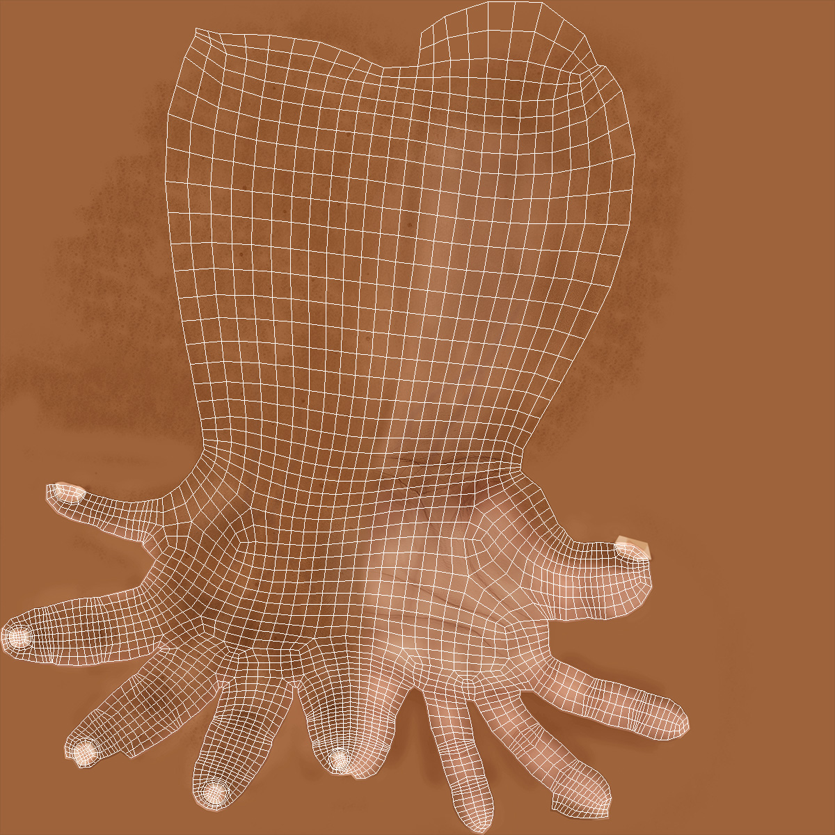 3D Hairy Human Male Hands Fur