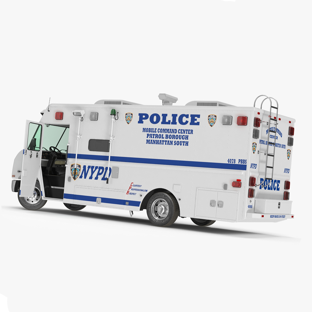 NYPD Mobile Command Center Rigged for Cinema 4D 3D