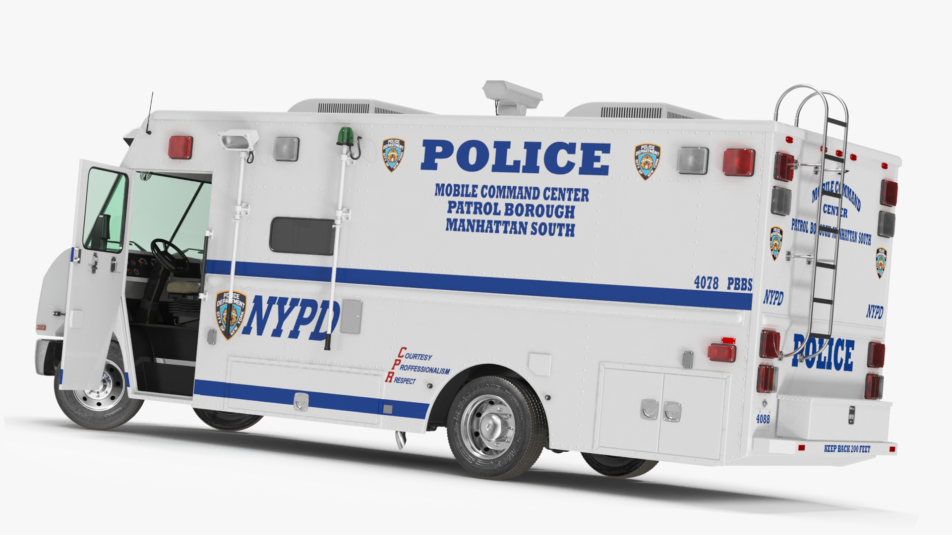 NYPD Mobile Command Center Rigged for Cinema 4D 3D