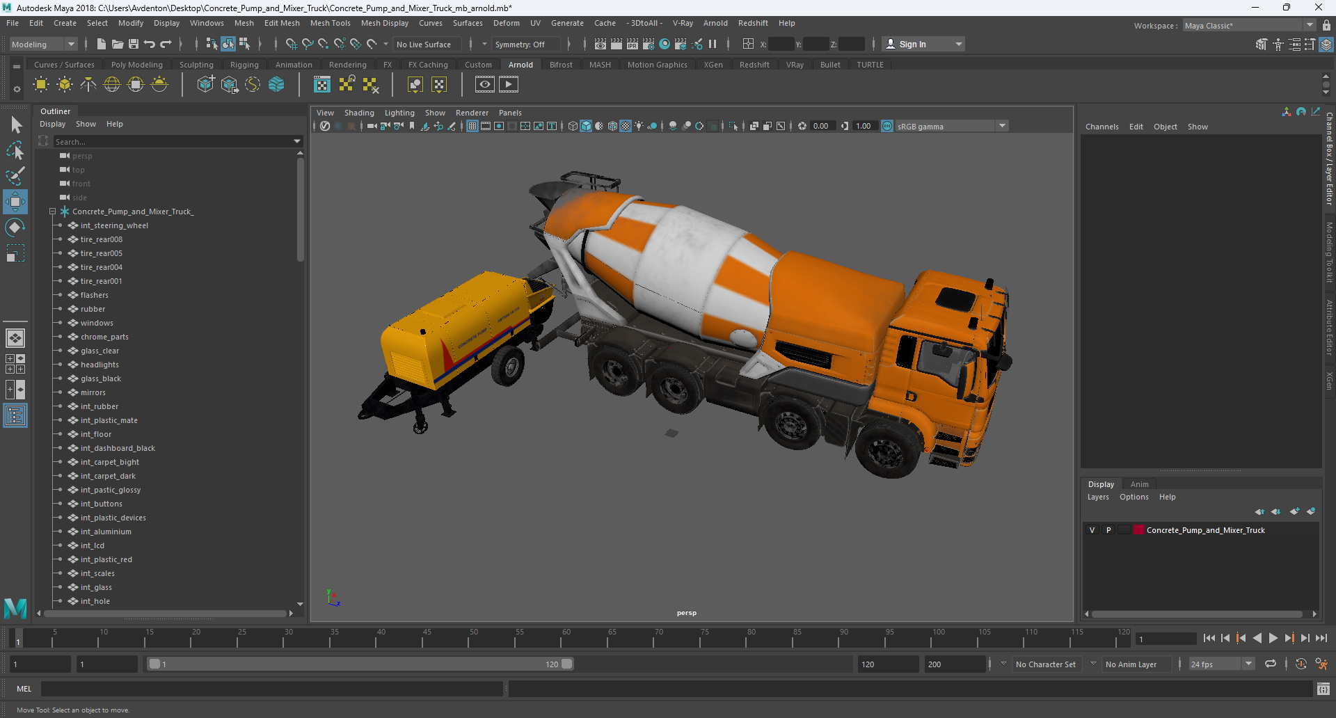 Concrete Pump and Mixer Truck 3D model