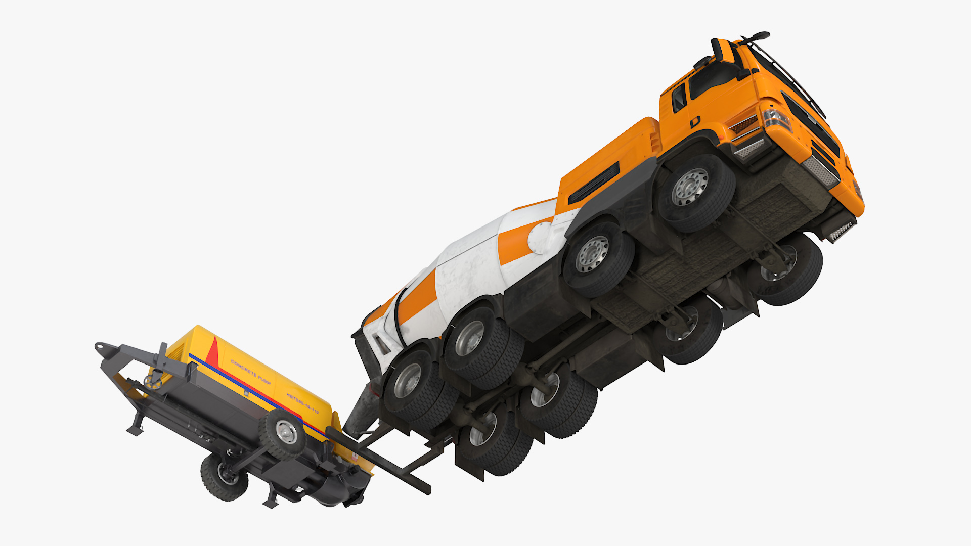 Concrete Pump and Mixer Truck 3D model