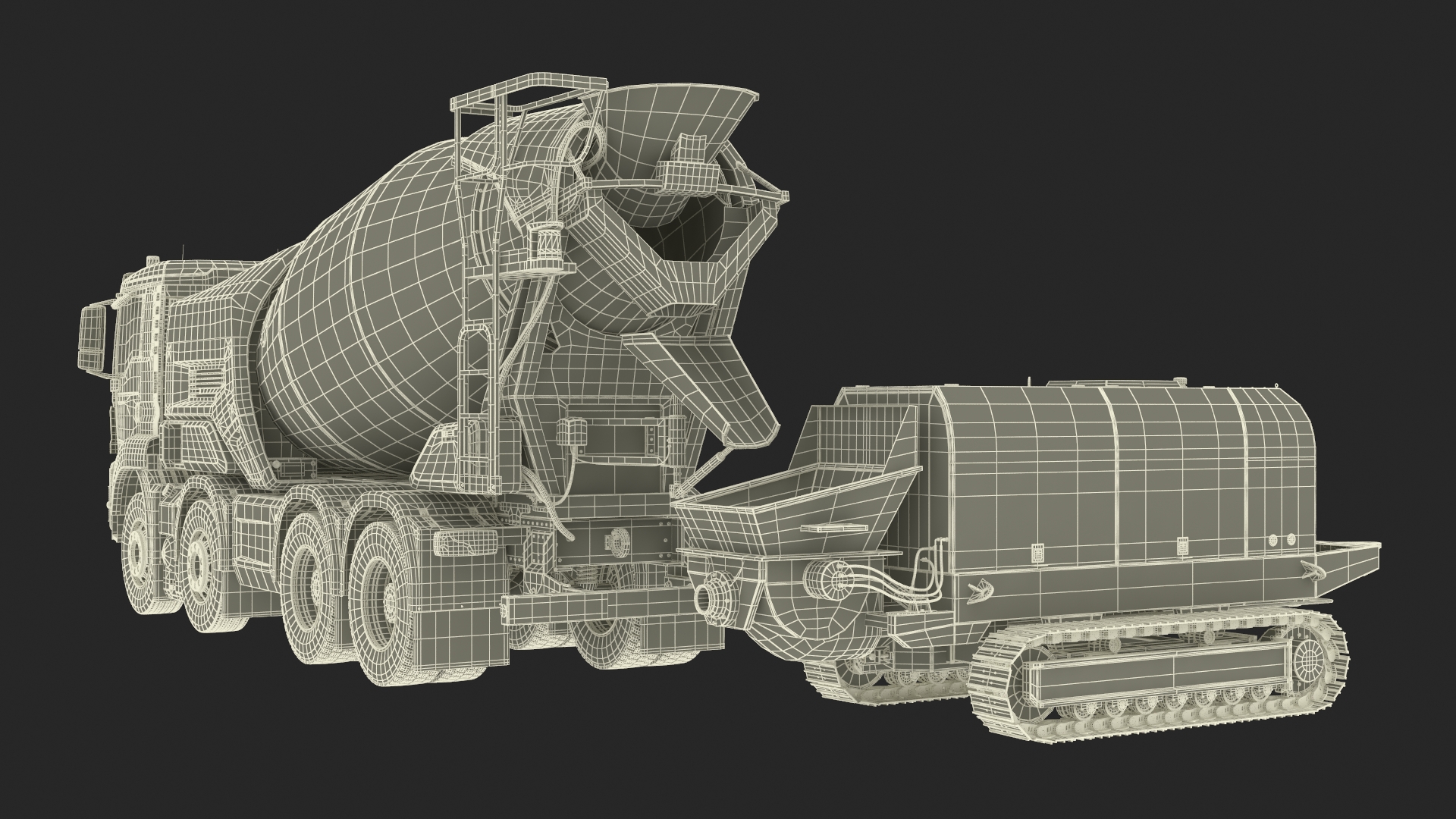 Concrete Pump and Mixer Truck 3D model