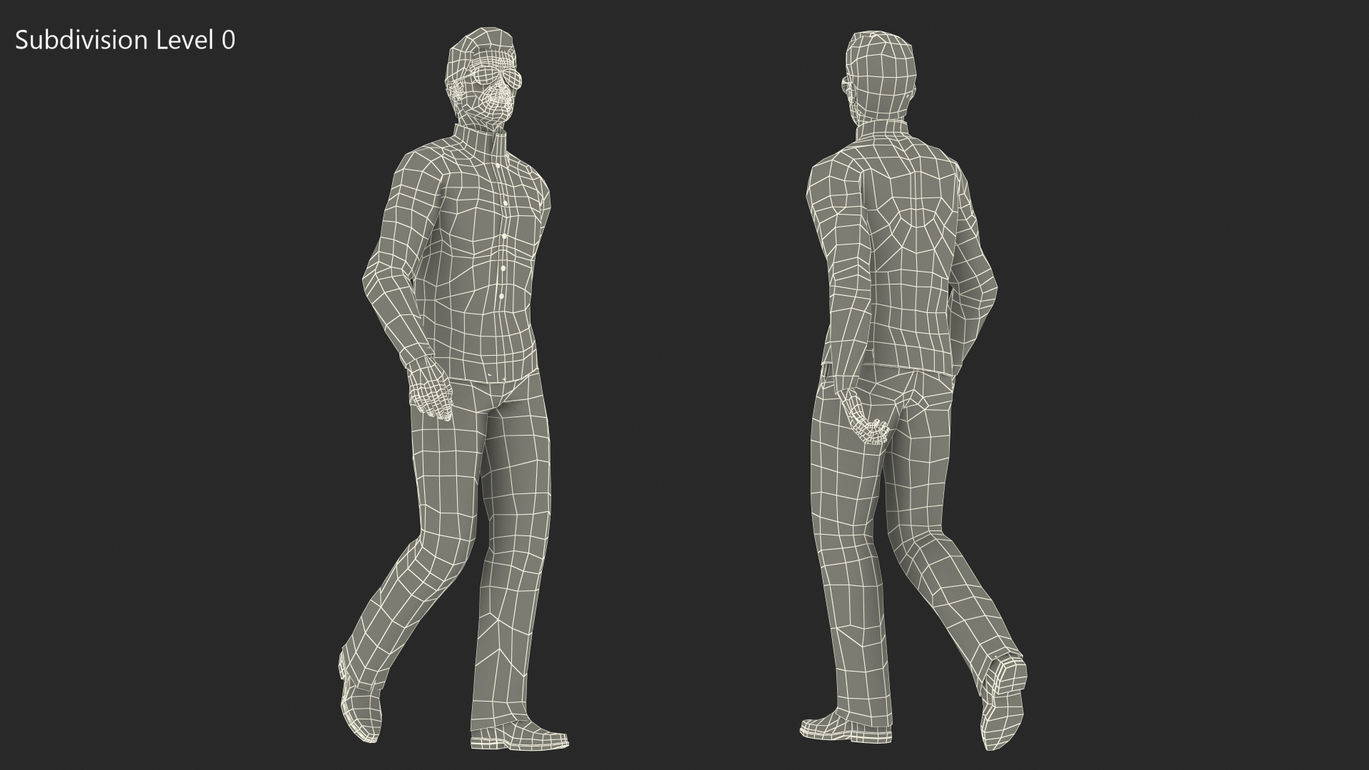 3D model Asian Man Fashionable Style Walking Pose