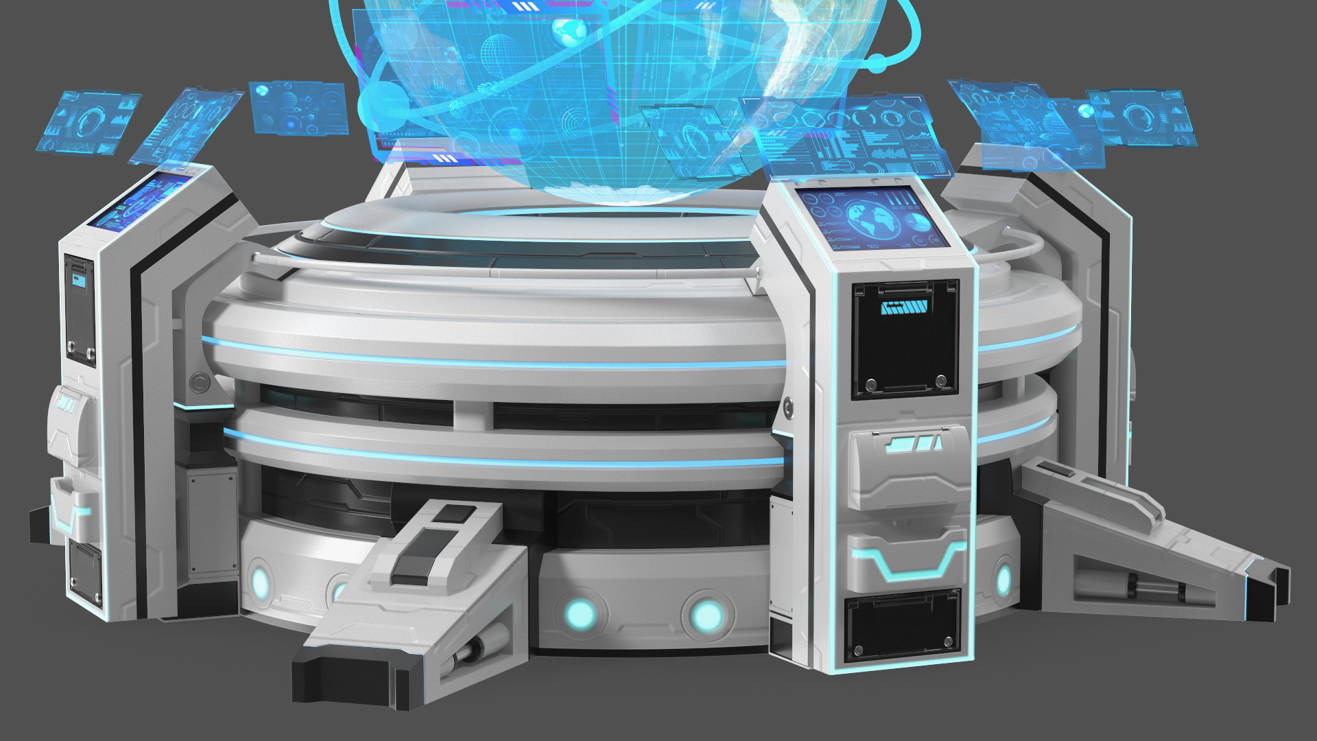 3D Futuristic Hologram Control Panel model