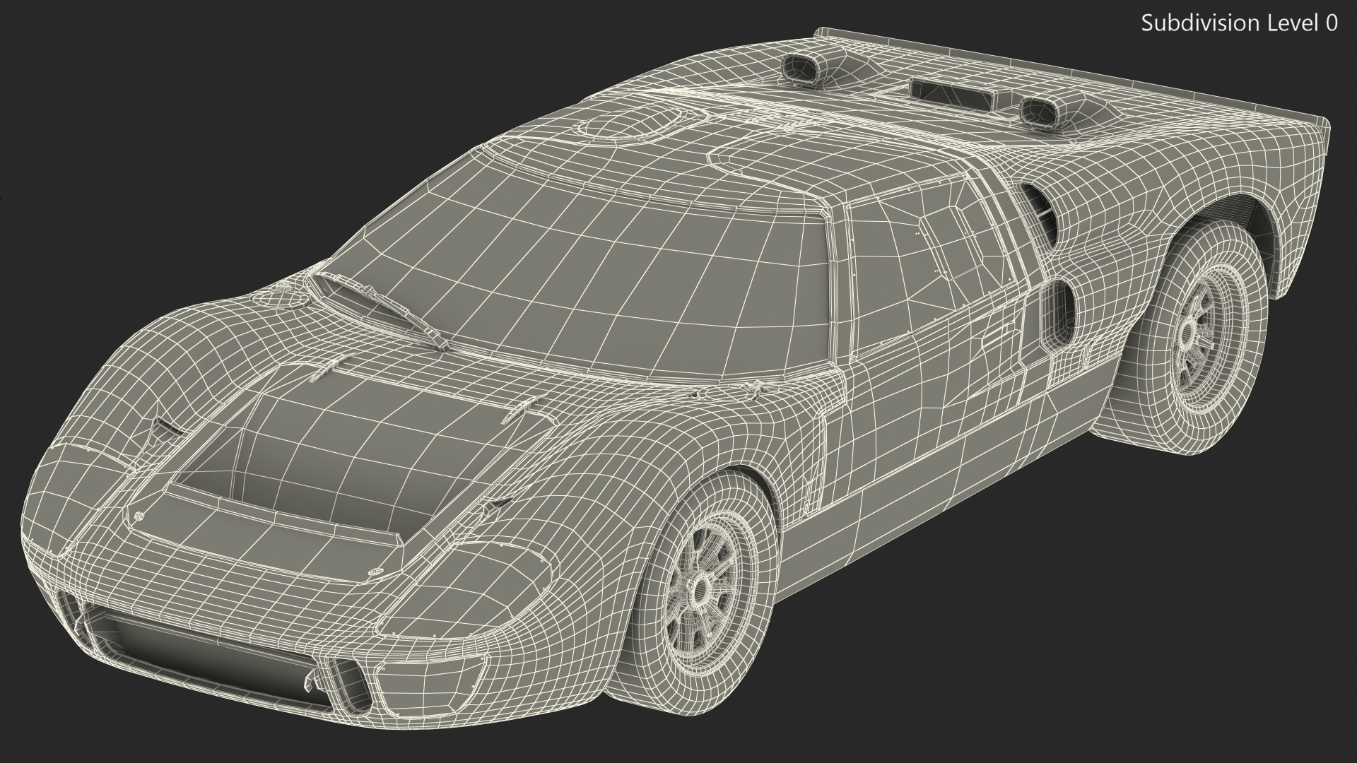 3D model Ford GT40 Racing Car Blue