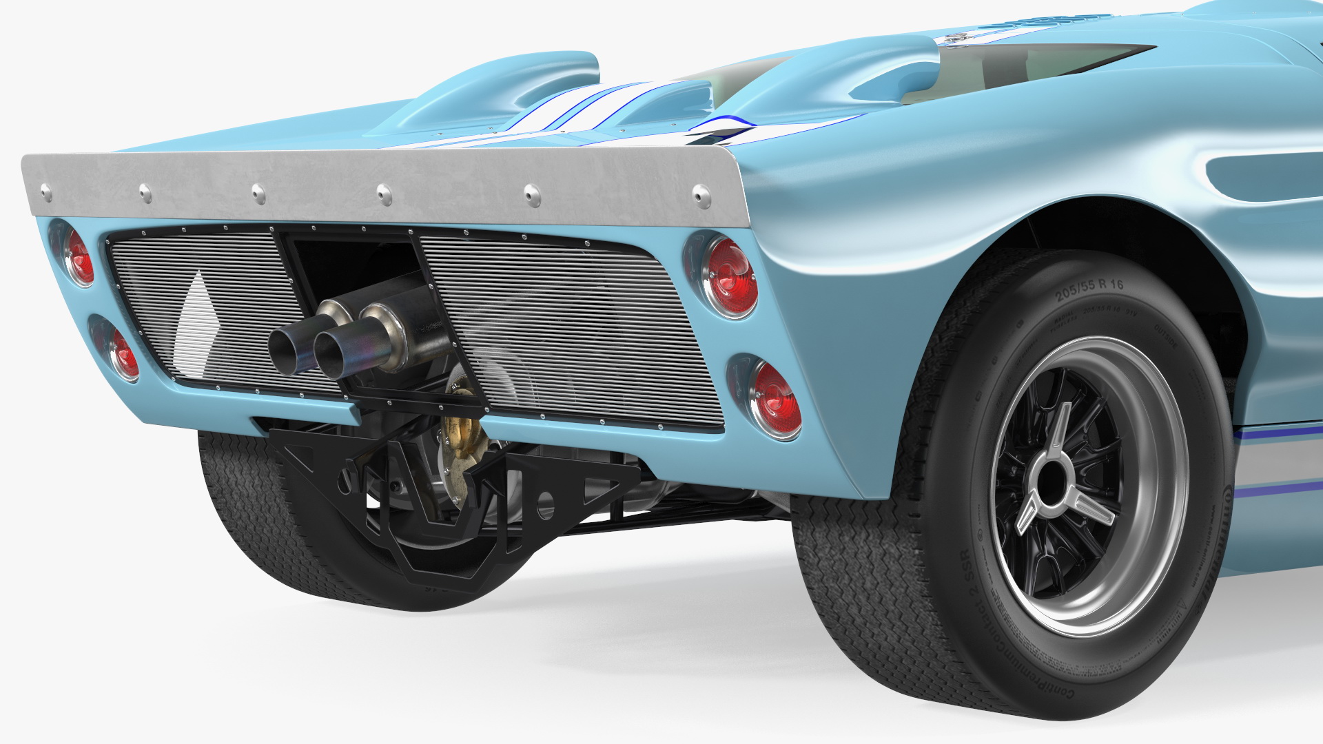 3D model Ford GT40 Racing Car Blue