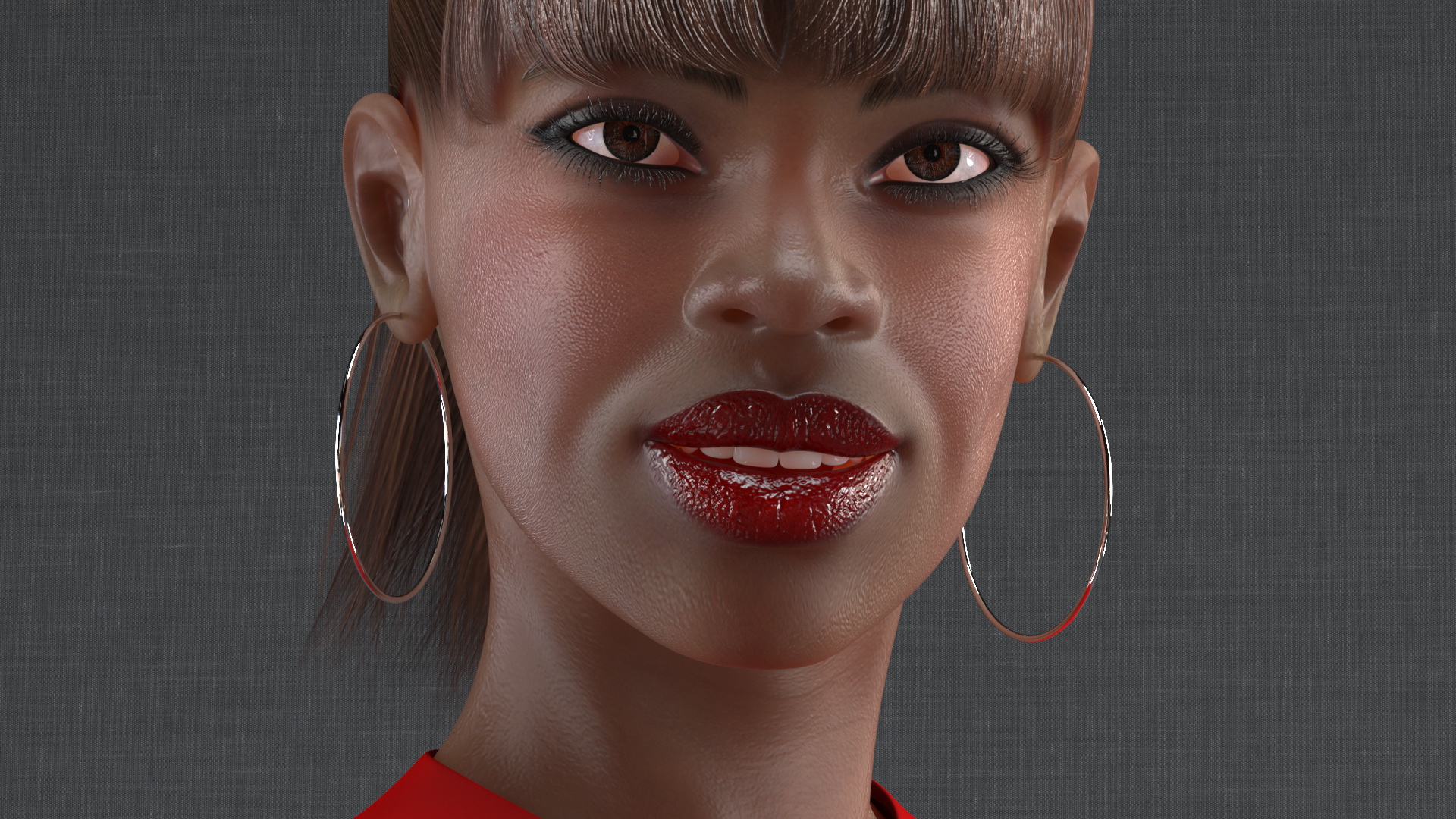 3D Dark Skin City Style Woman Rigged model