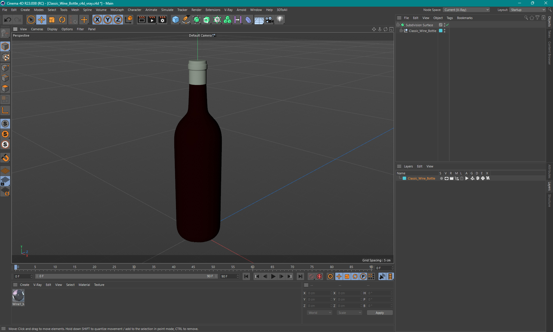 Classic Wine Bottle 3D model