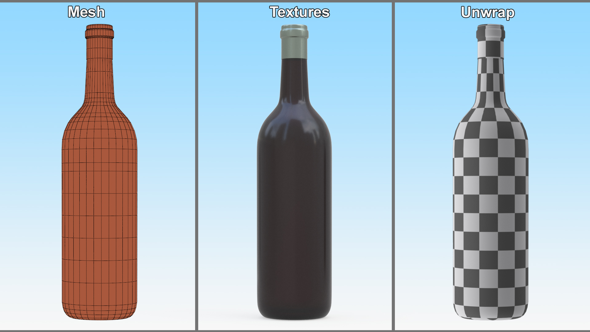 Classic Wine Bottle 3D model