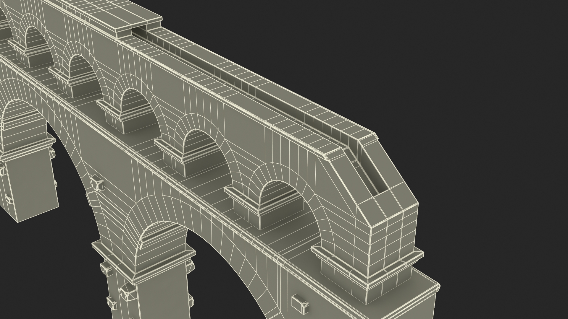 Ancient Single Level Aqueduct 3D model