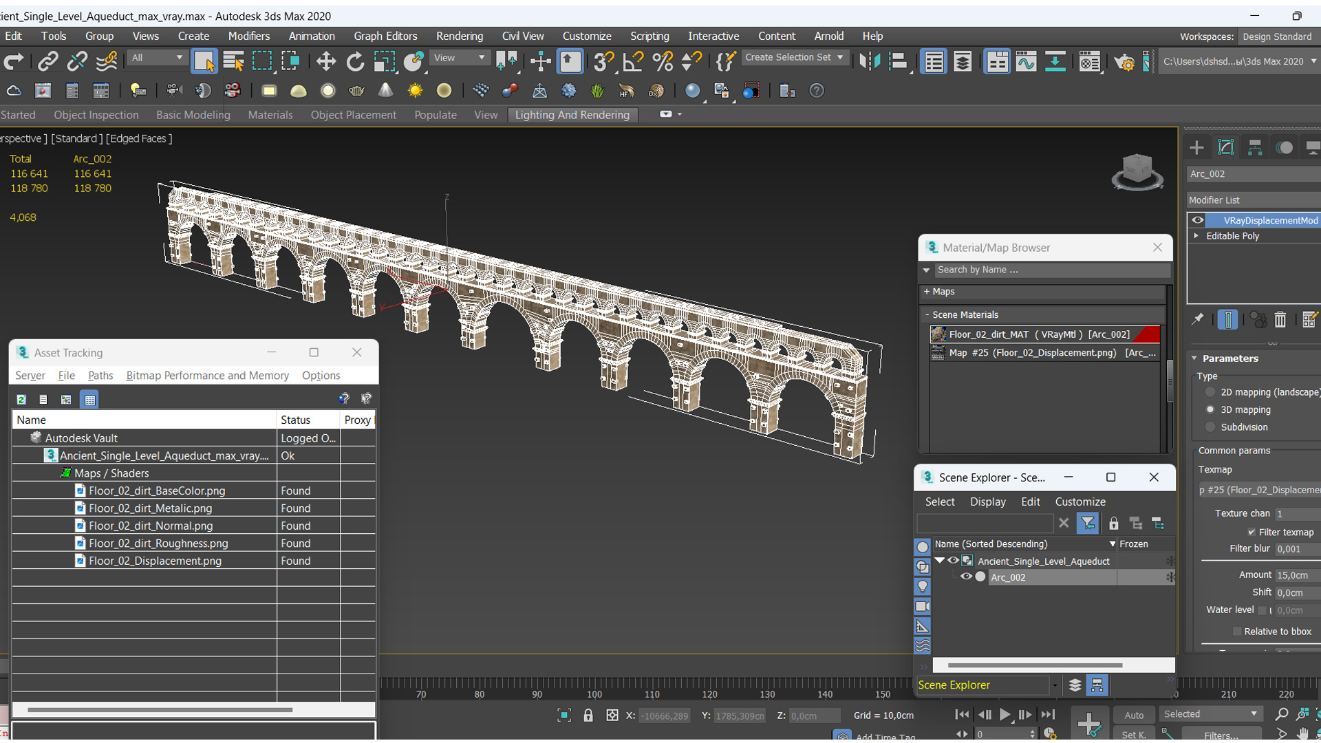 Ancient Single Level Aqueduct 3D model