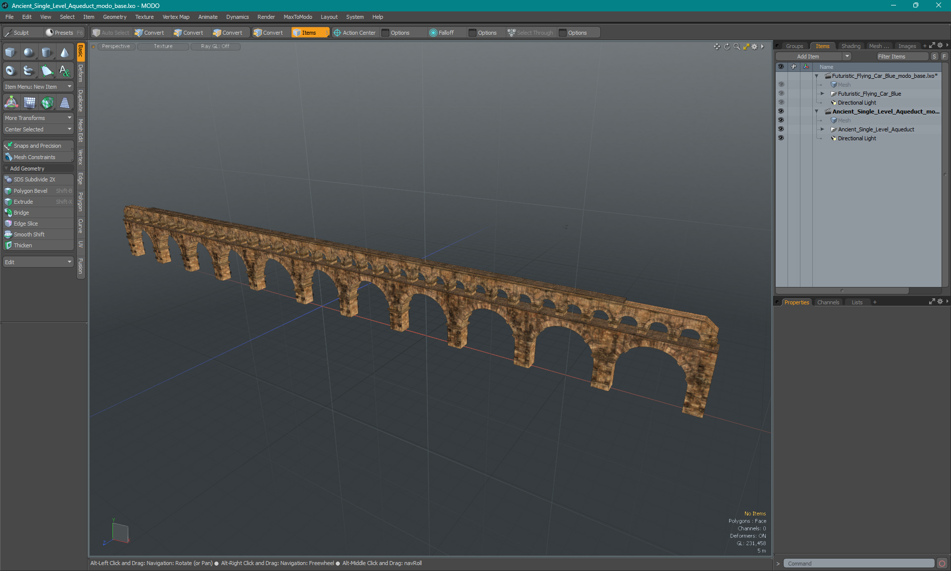 Ancient Single Level Aqueduct 3D model