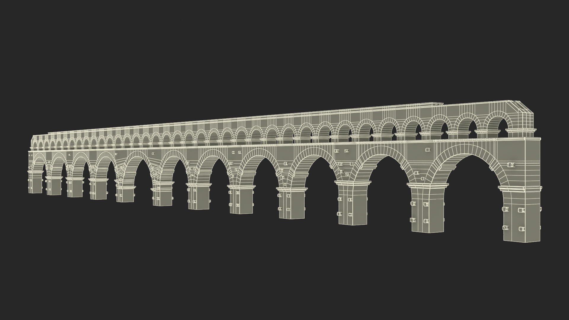 Ancient Single Level Aqueduct 3D model