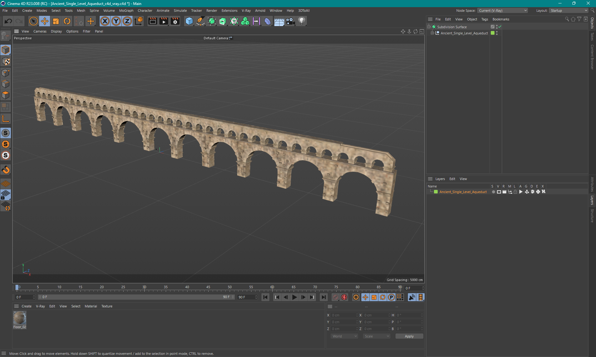 Ancient Single Level Aqueduct 3D model