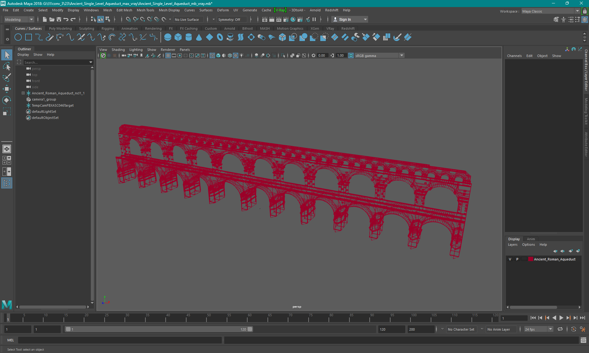 Ancient Single Level Aqueduct 3D model