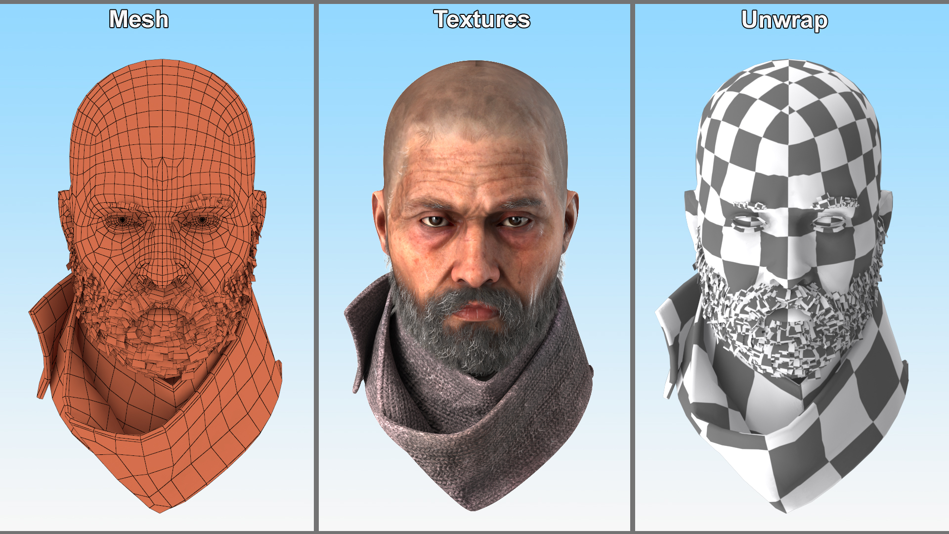 3D model Head of Homeless Man