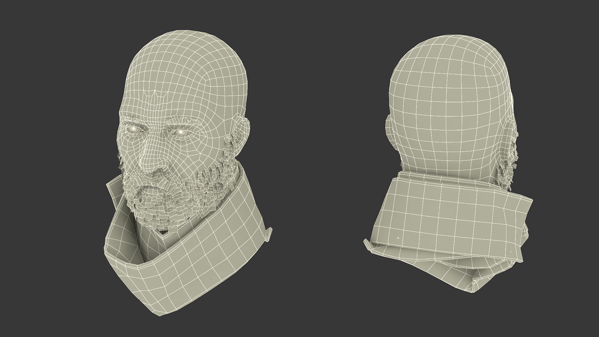 3D model Head of Homeless Man