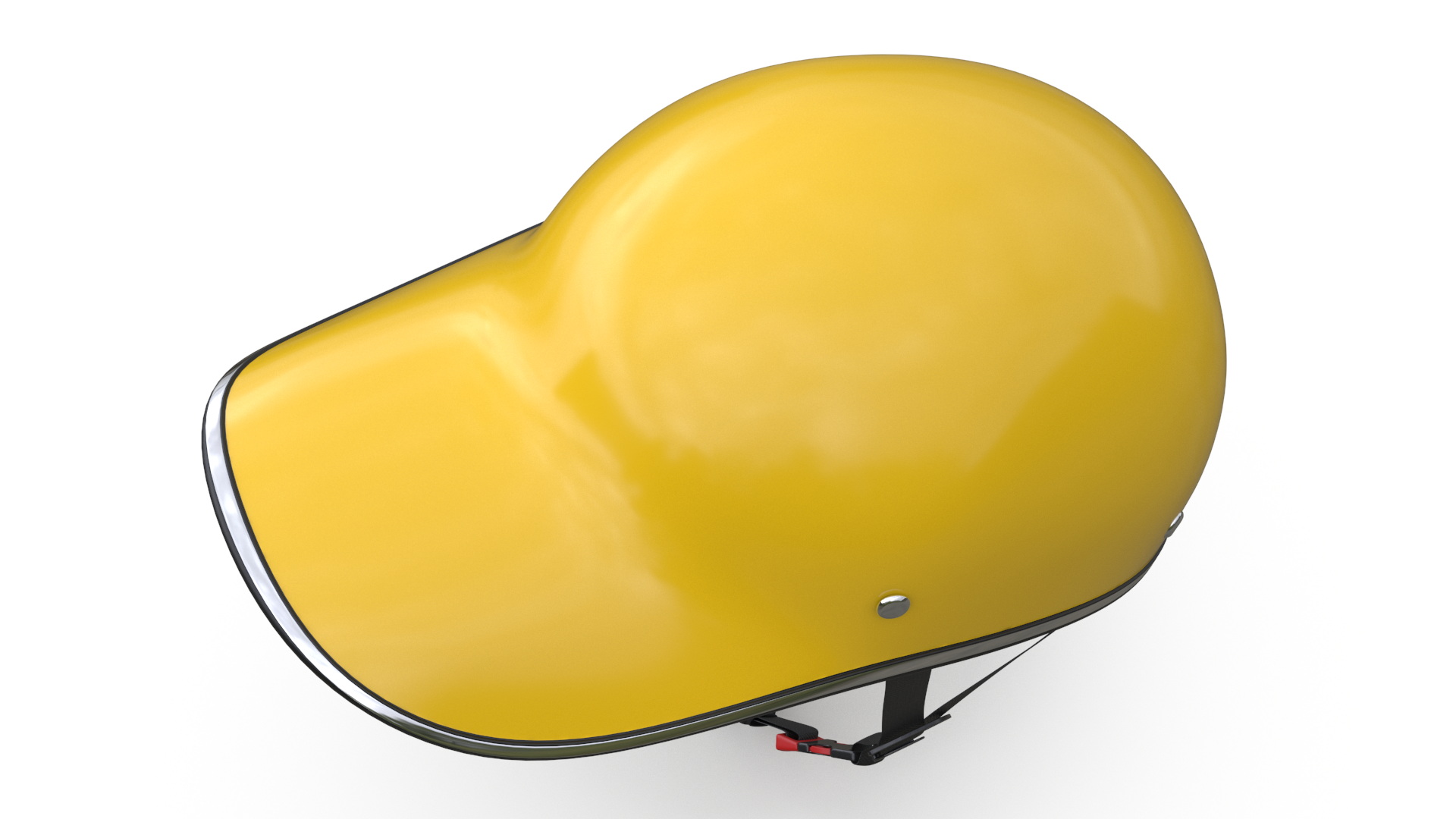 3D Yellow Plastic Protective Moped Helmet model