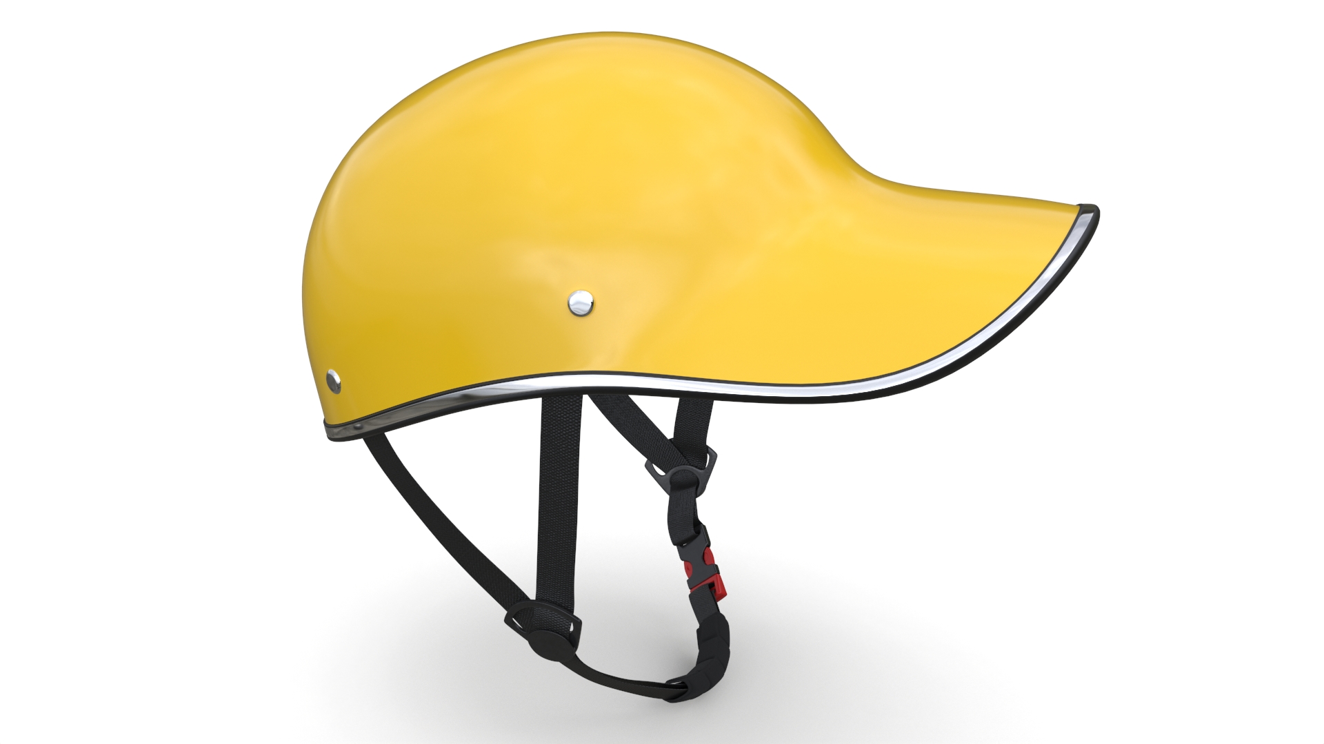 3D Yellow Plastic Protective Moped Helmet model