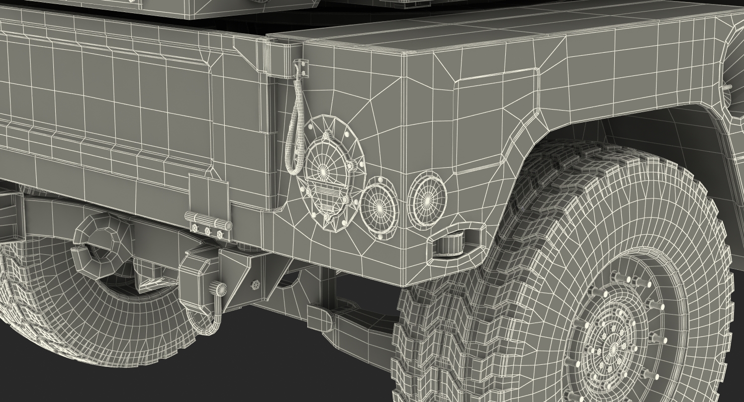 HMMWV M998 Equipped with Avenger Camo Rigged 3D model