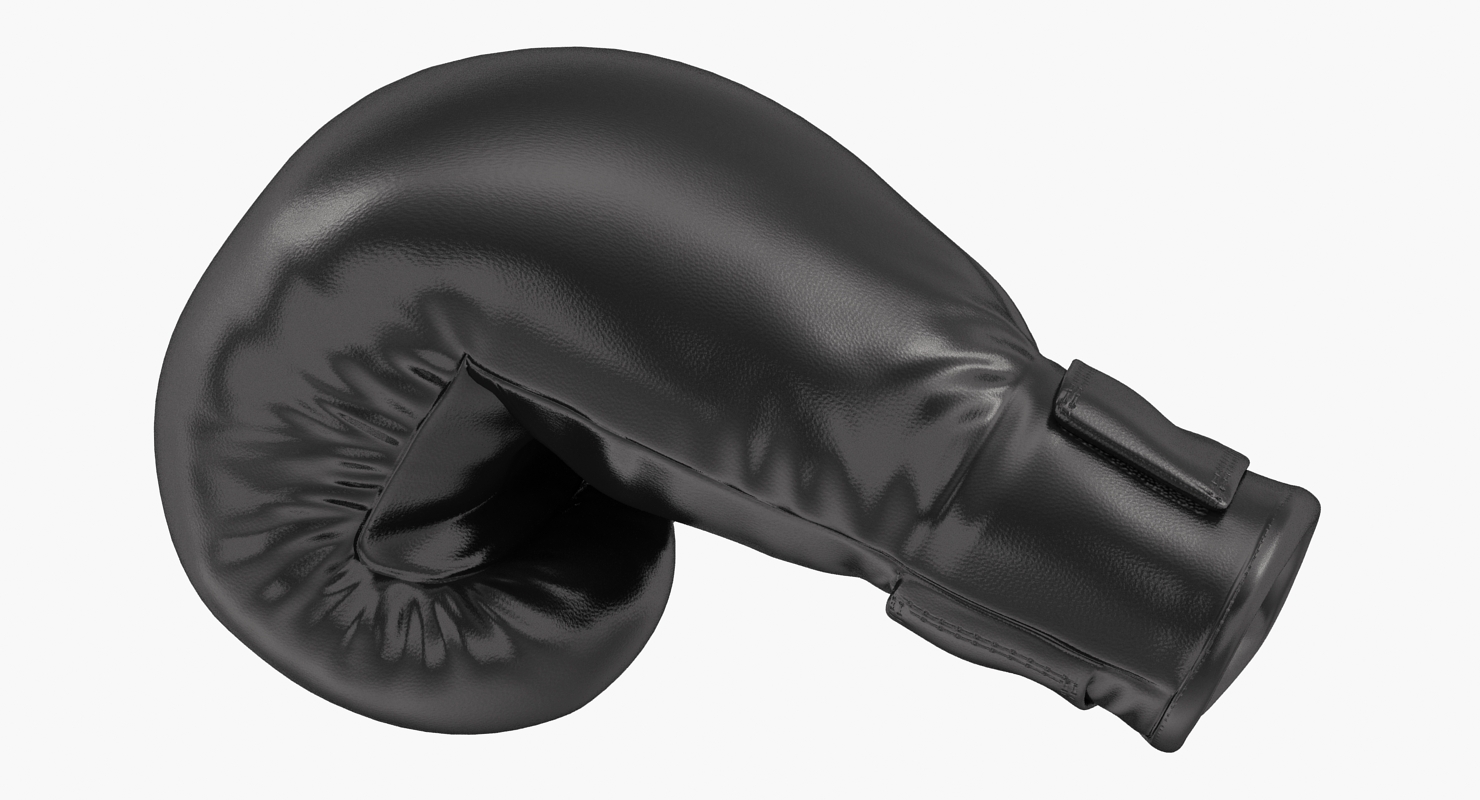 Boxing Glove Black Clenched Fist 3D