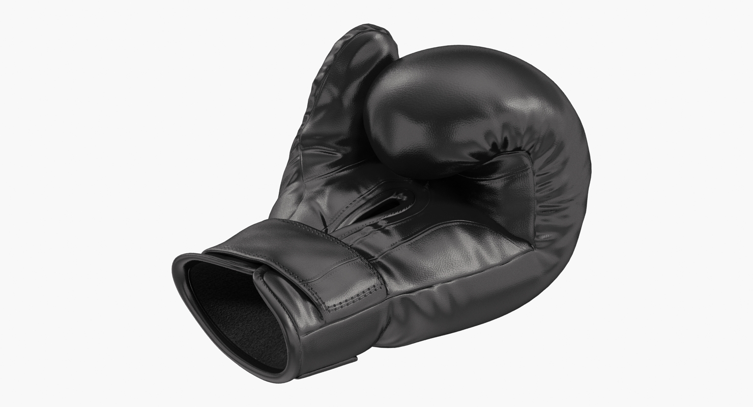 Boxing Glove Black Clenched Fist 3D