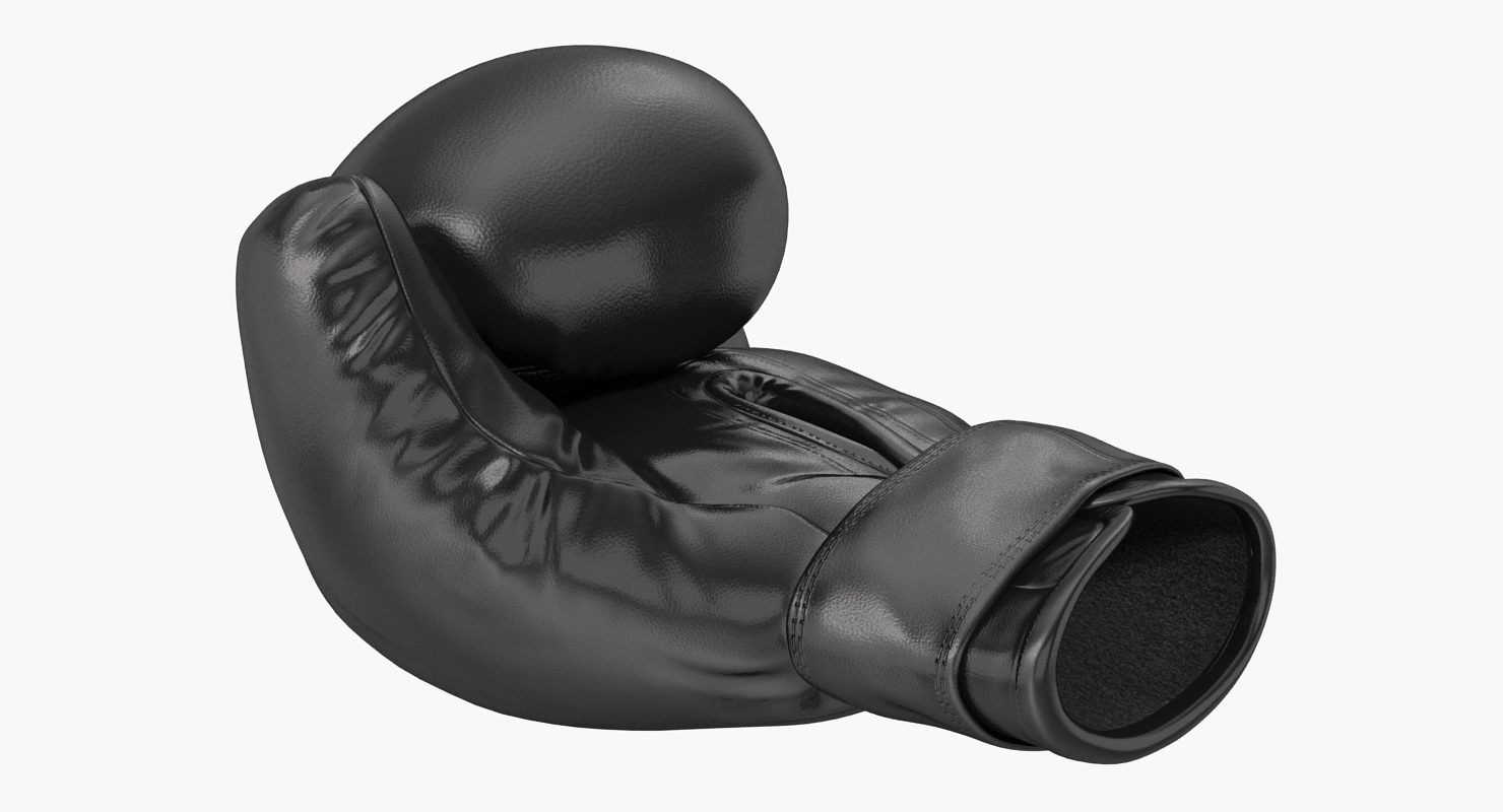 Boxing Glove Black Clenched Fist 3D