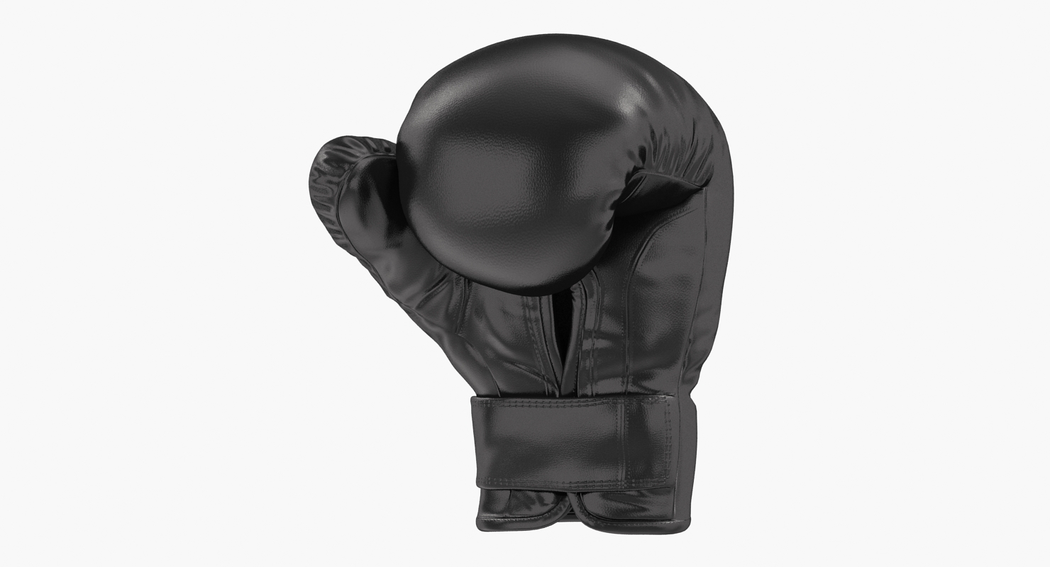 Boxing Glove Black Clenched Fist 3D