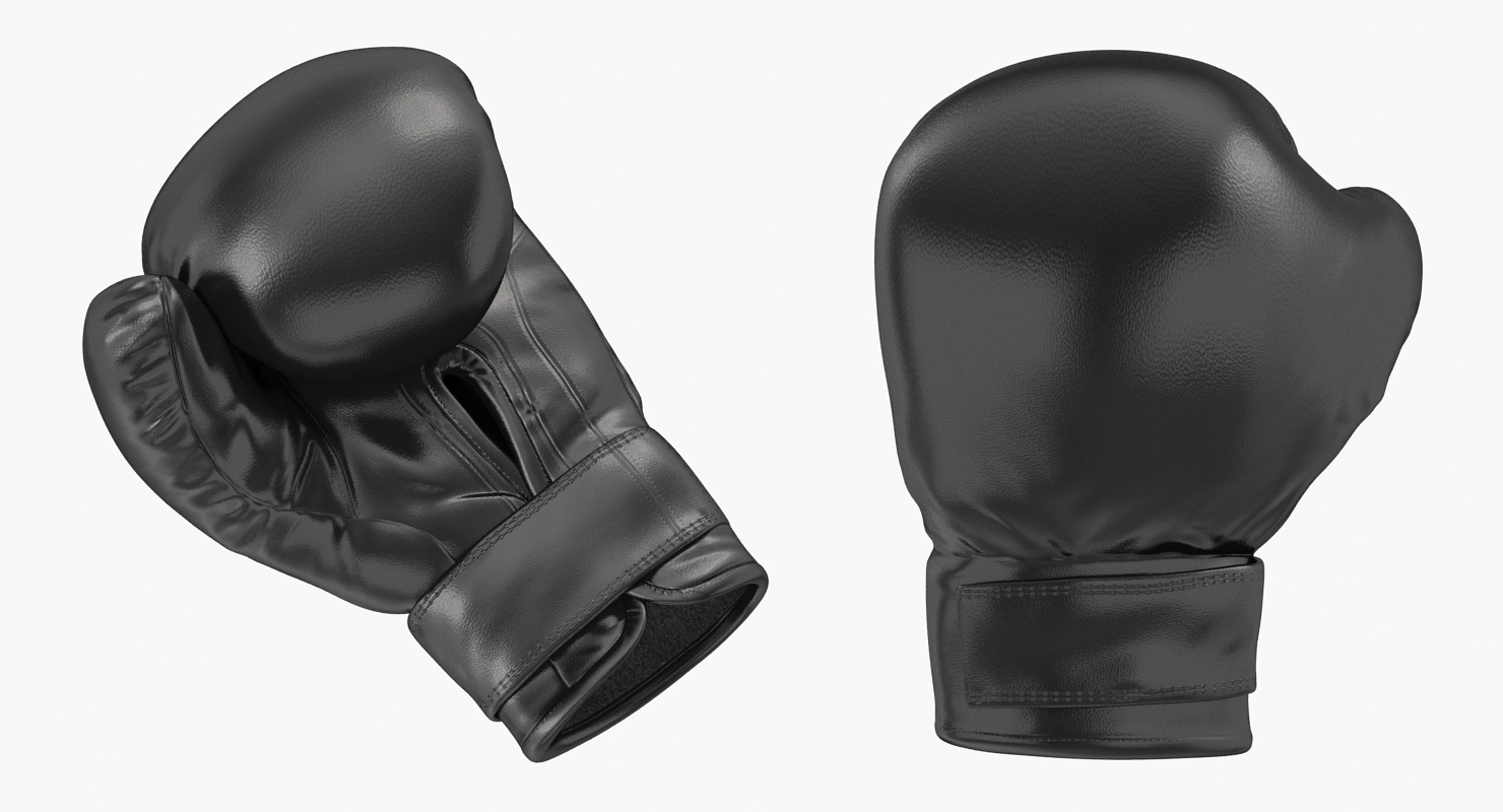 Boxing Glove Black Clenched Fist 3D